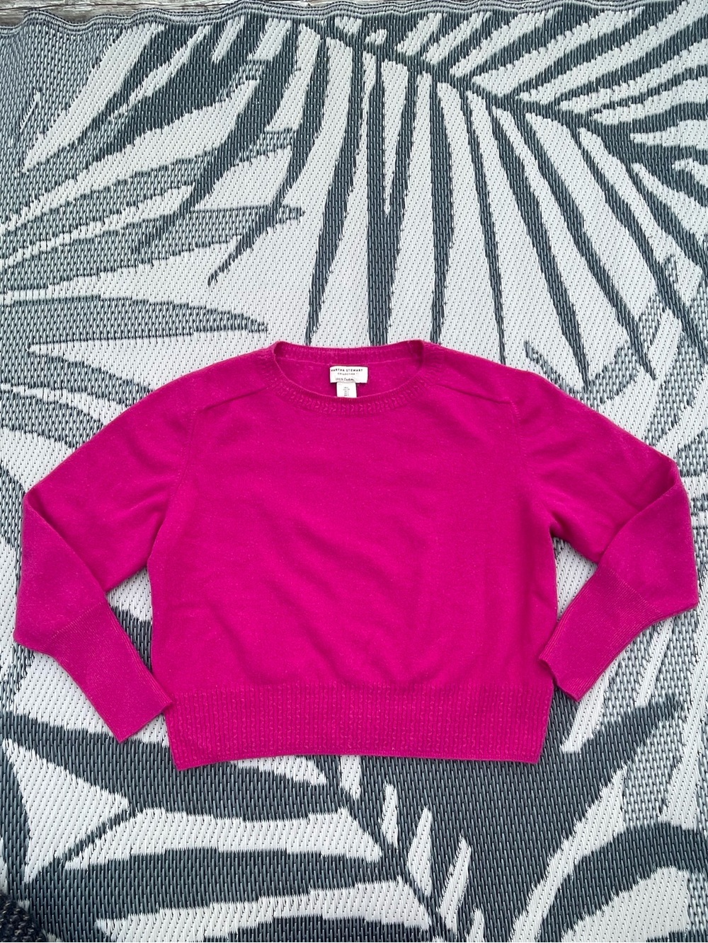 Martha Stewart Collection Top Women's L Fuchsia   Pink 100% Cashmere Sweater